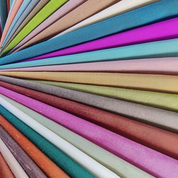 Pure Silk Dupioni Fabric 8 Fat Quarters 18x22 Inches Multiple Colors for Sewing - Picture 7 of 8